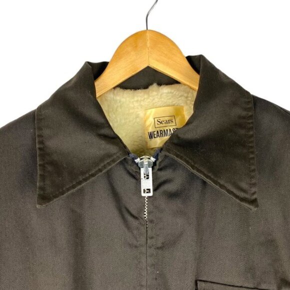 Sears Men's Vintage Brown Wearmaster Full Zip Sherpa Lined Work Jacket US M - Picture 6 of 11